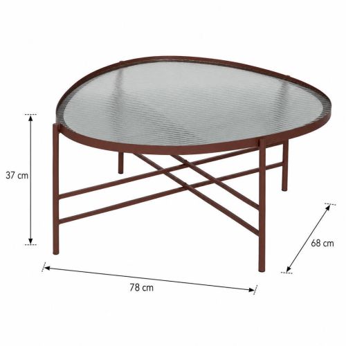 Mesa de Centro Teja con Cristal y Estructura Metálica 611361