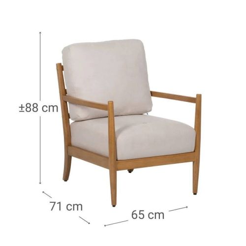 Sillón con Reposabrazos y Estructura de Madera 611280