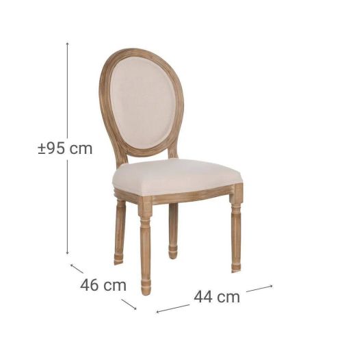 Silla de Comedor Tapizada con Lino color Blanco 611286