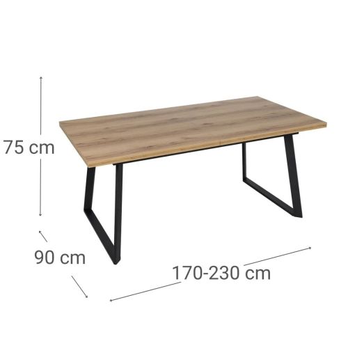 Mesa de Comedor Extensible con Estructura de Hierro y Tablero de Melamina 61214