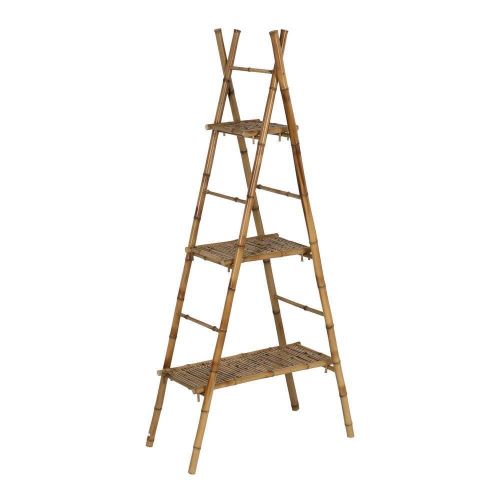 Estantería de Salón Estructura de Bambú Natural con 3 Baldas Decorativa 613185