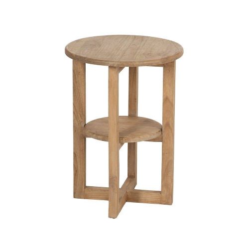 Mesa Auxiliar de Madera Mindi Estilo Natural 40x40x55 cm 613024