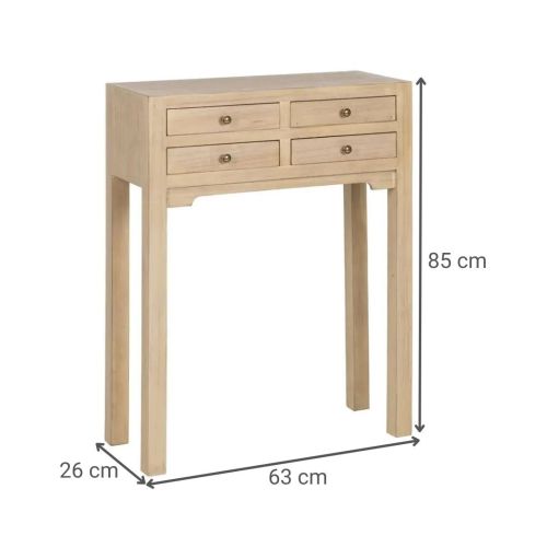 Consola Natural de DM 4 Cajones de 63 cm 614616