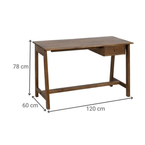 Escritorio de Madera de Mango Natural 120 cm con 1 Cajón 614767
