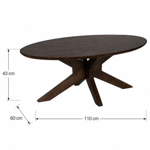 Mesa de Centro Estructura de Madera de Mango Natural 110 cm 614764