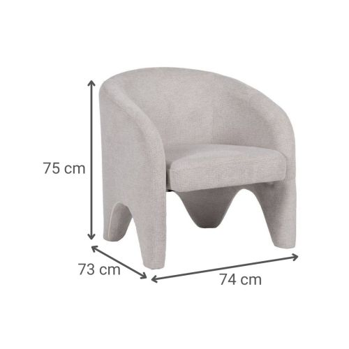 Sillón Tapizado en Poliéster de 74 cm Color Beige 614777