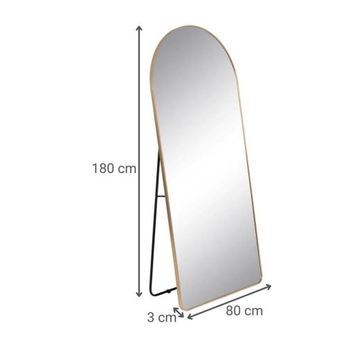 Espejo Decorativo Dorado con Soporte Metálico 180 x 80 cm 608828