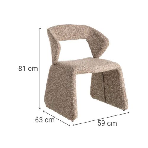 Silla de Salón Acabado Beige en Tejido con Estructura Metálica 615378