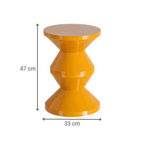 Mesa Auxiliar Mostaza de Metal Diseño Moderno Compacto 615663
