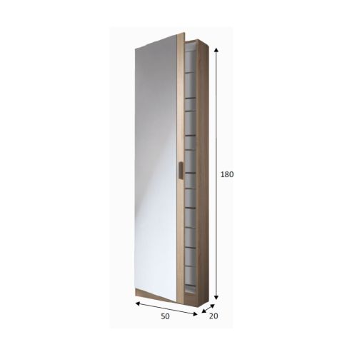 Zapatero de una puerta con espejo roble canadiense ACABADO ROBLE CANADIAN 007866F