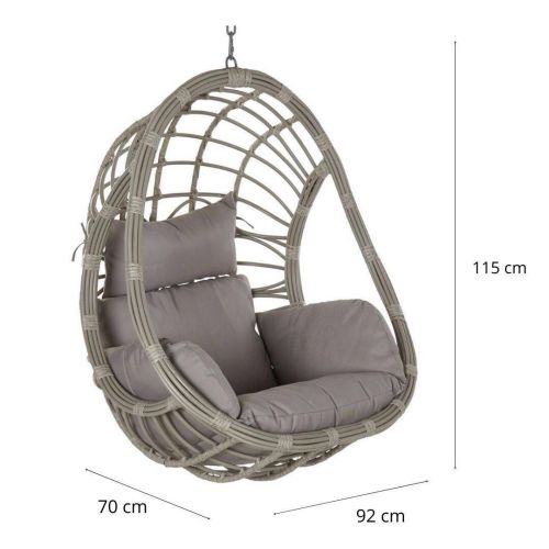 Sillón Colgante de Ratán Sintético y Aluminio MB-190172 sin Soporte