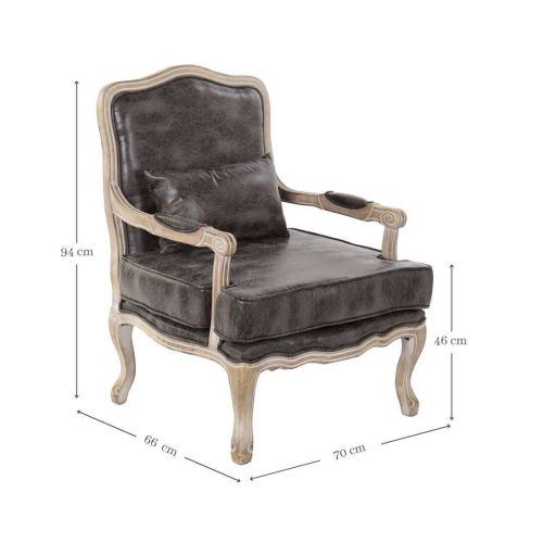 Sillón Vintage de color Marrón con Cojín MB-162703