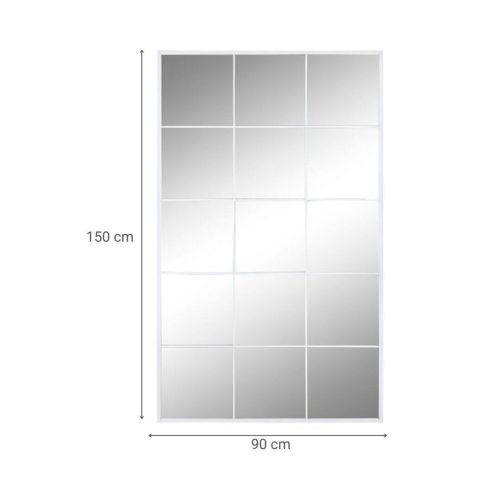 Espejo de Cristal de 90x150 cm con Marco de Hierro Color Blanco ES-204882