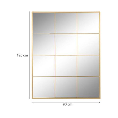 Espejo de Cristal de 90x120 cm con Marco de Hierro Color Dorado ES-198819