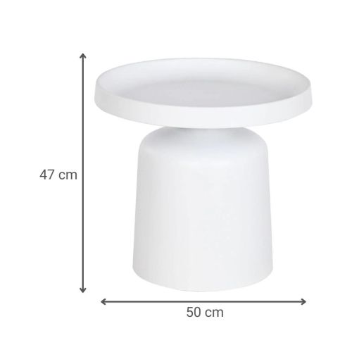Mesita Auxiliar de color Blanco de Metal MB-211856