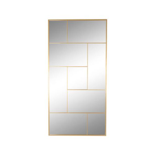 Espejo de Cristal Geométrico de 90x180 cm con Marco de Hierro Color Dorado ES-215380