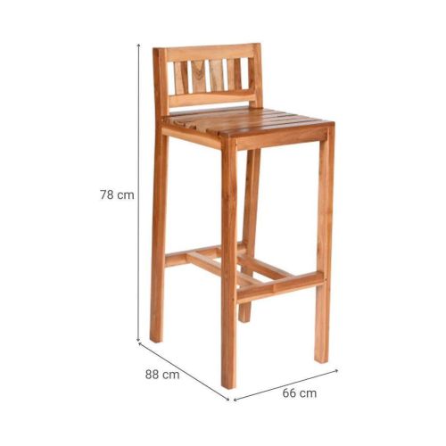 Taburete Alto de Madera Teca MB-207999