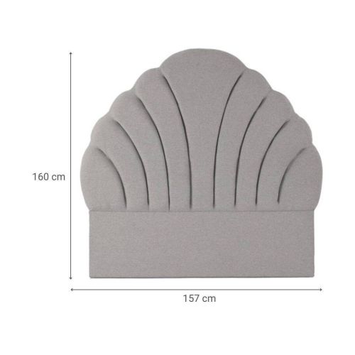 Cabecero de 157 cm de MDF Tapizado en Poliéster Color Gris MB-210579