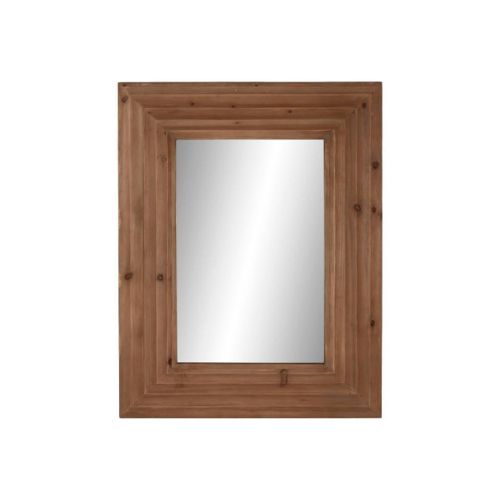 Espejo de Pared Rectangular con Marco de Madera de Abeto Color Marrón MB-212219