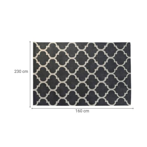 Alfombra Rectangular de Poliéster Diseño Étnico Color Gris TX-204770