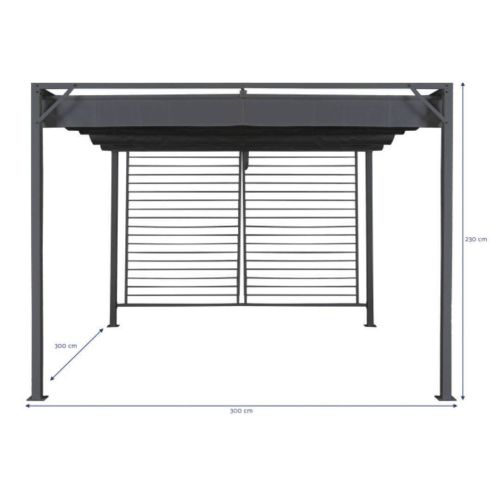Pérgola Estructura de Acero-Poliéster Color Negro MB-200828