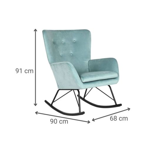 Mecedora de Poliéster Gris y Metal Negro MB-211338