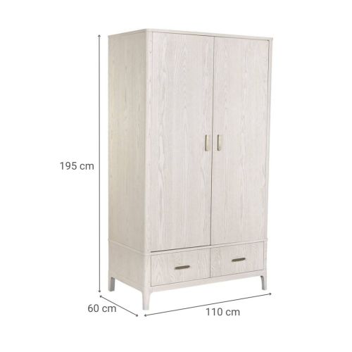Armario Ropero Estructura MDF Gris Claro con Tiradores Metálicos MB-220060