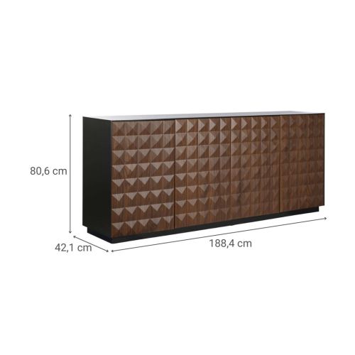 Buffet de Comedor con Relieve de Rombos en MDF Marrón 4 Puertas MB-217312