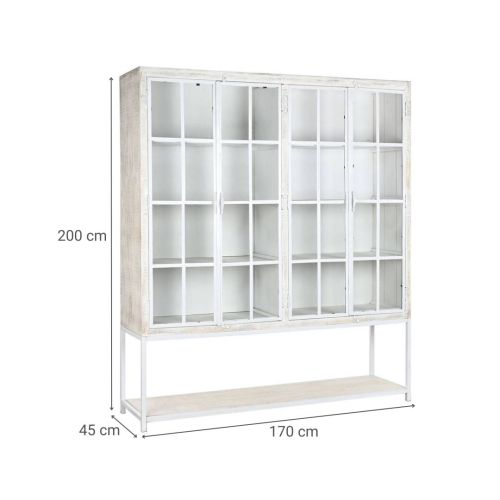 Estantería Estructura en Madera de Mango y Metal Blanco Decapé MB-205846