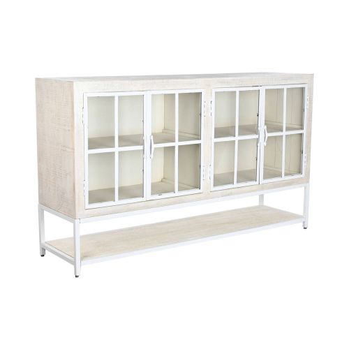 Buffet Estructura de Mango en Metal y Blanco Decapé MB-205847