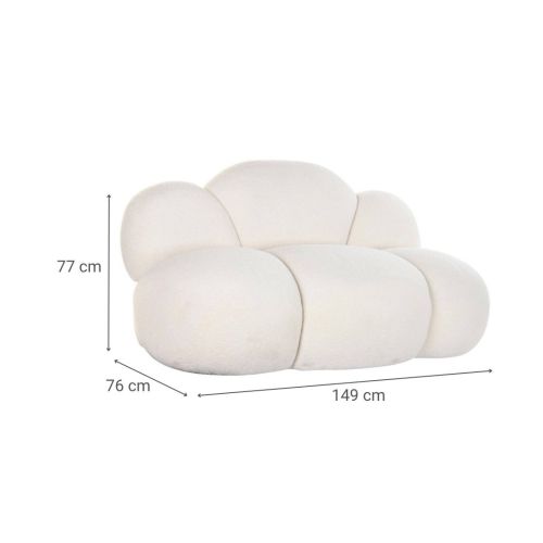 Sofá de Salón en Borreguito Blanco con Forma de Nube MB-199962