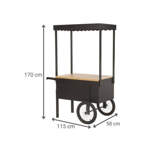 Expositor Tipo Carro Estructura en Metal Negro y MDF MB-224500