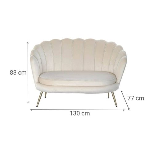 Sofá en Poliéster Color Crema con Patas de Metal MB-220926