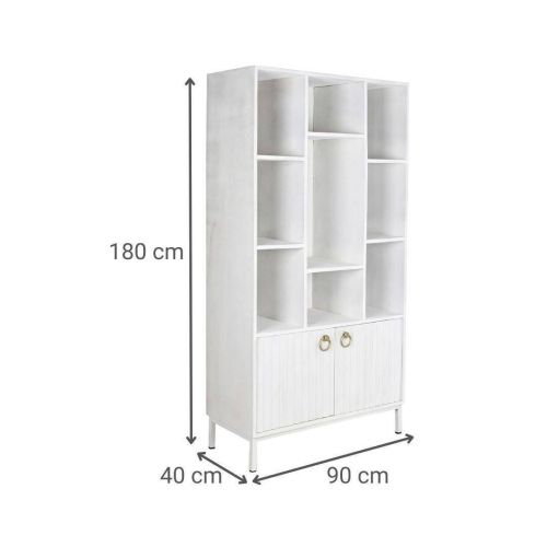 Estantería Blanca de Madera de Mango y Metal MB-200593