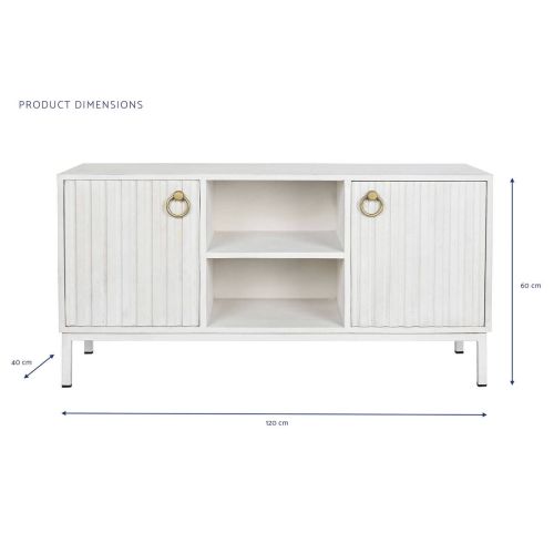 Mueble de TV Blanco de Madera de Mango y Metal MB-200594