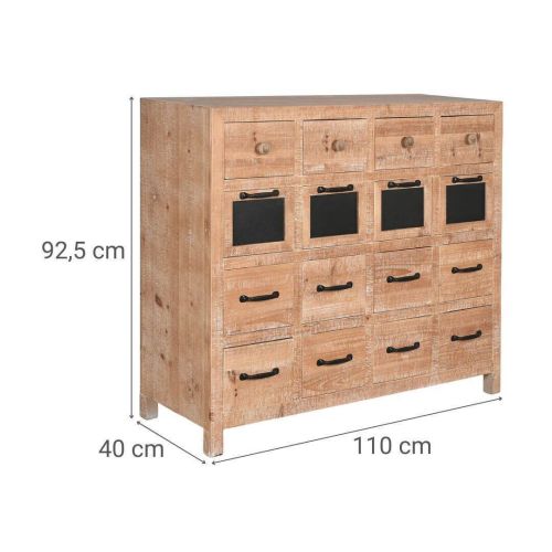 Cajonera Estructura de Madera de Abeto y Metal con 16 Cajones MB-208465