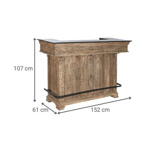 Mueble Bar Estructura de Madera de Mango y Metal 152 cm MB-208951