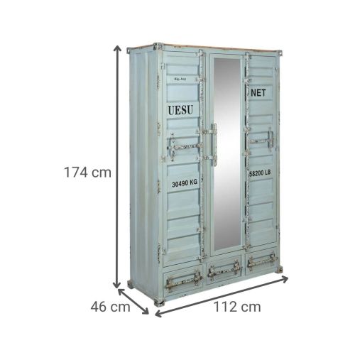 Armario Estructura Metálica 112 cm Container Azul Celeste MB-209238