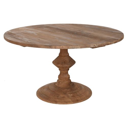 Mesa de Comedor Redonda en Madera de Teca Reciclada MB-213885