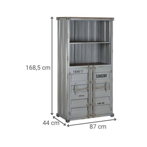 Estantería Diseño Container Gris Estructura de Metal MDF MB-217354