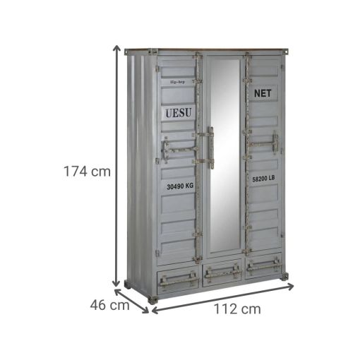 Armario Estructura Metálica 112 cm Container Gris MB-217357