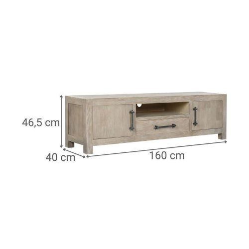 Mueble de TV Estrcutura de Madera de Hevea y Metal MB-219407