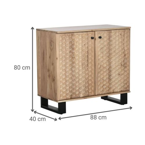 Aparador Estructura de Madera de Acacia y Metal MB-219453