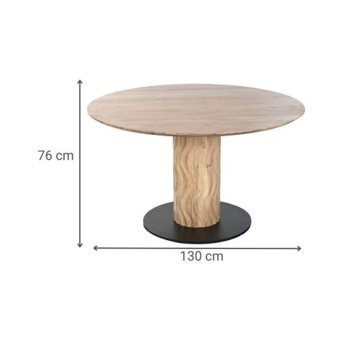 Mesa de Comedor Redonda Estructura de Madera de Acacia y Metal MB-219462
