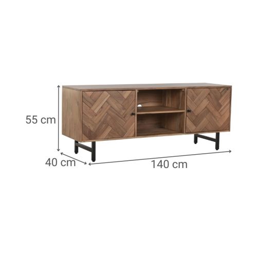 Mueble TV Acacia Marrón con Patas de Metal MB-222420