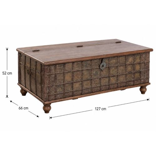 Arcón Estructura de Madera Reciclada con Herrajes de Metal MB-227260