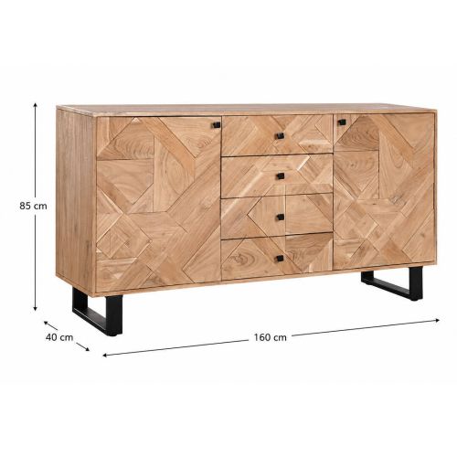 Buffet Estructura de Madera de Acacia con Patas de Metal MB-227289