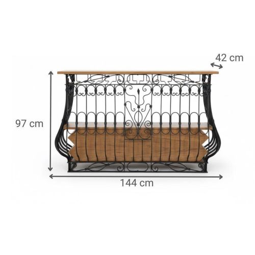 Mueble Bar Estructura de Metal y Madera con Estantes MB-227813