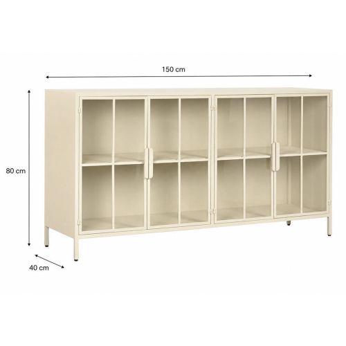 Buffet Estructura de Metal con Puertas de Cristal Templado MB-227914