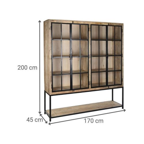 Estantería Industrial Estructura de Madera de Mango y Metal 170 cm MB-228037
